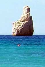 large rock at benirras beach